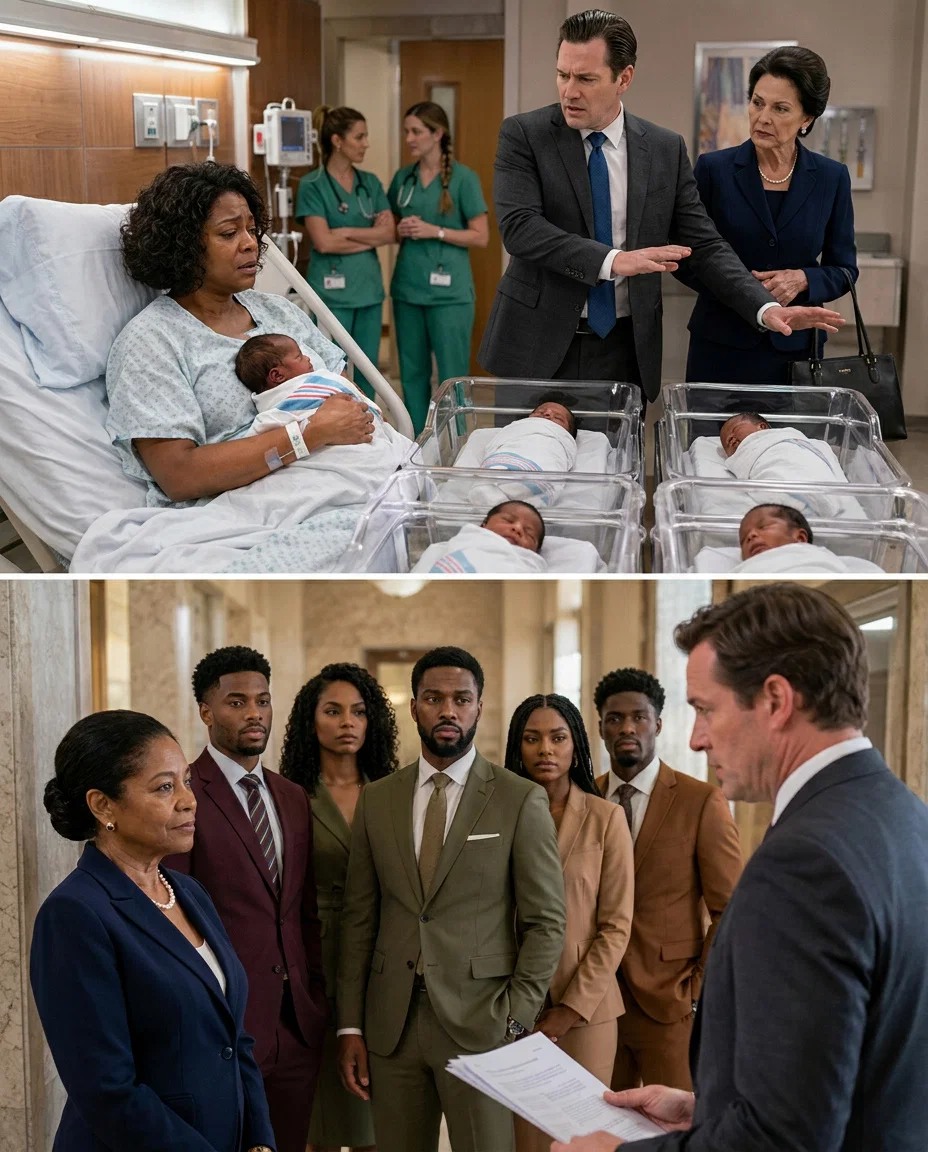 My husband saw our five Black newborns and denied them instantly. He abandoned us at the hospital. Thirty years later, the truth forced him to face everything he had destr0yed.
