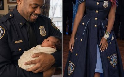 My Daughter Made Her Prom Dress Out of Her Late Dad’s Uniform – When Her Mean Classmate Poured Punch on It, the Girl’s Mother Grabbed the Mic and Said Something That Froze the Whole Gym