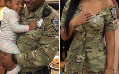 My Daughter Made Her Prom Dress Out of Her Late Father’s Uniform – When Her Mean Classmate Poured Punch on It, the Girl’s Mother Grabbed the