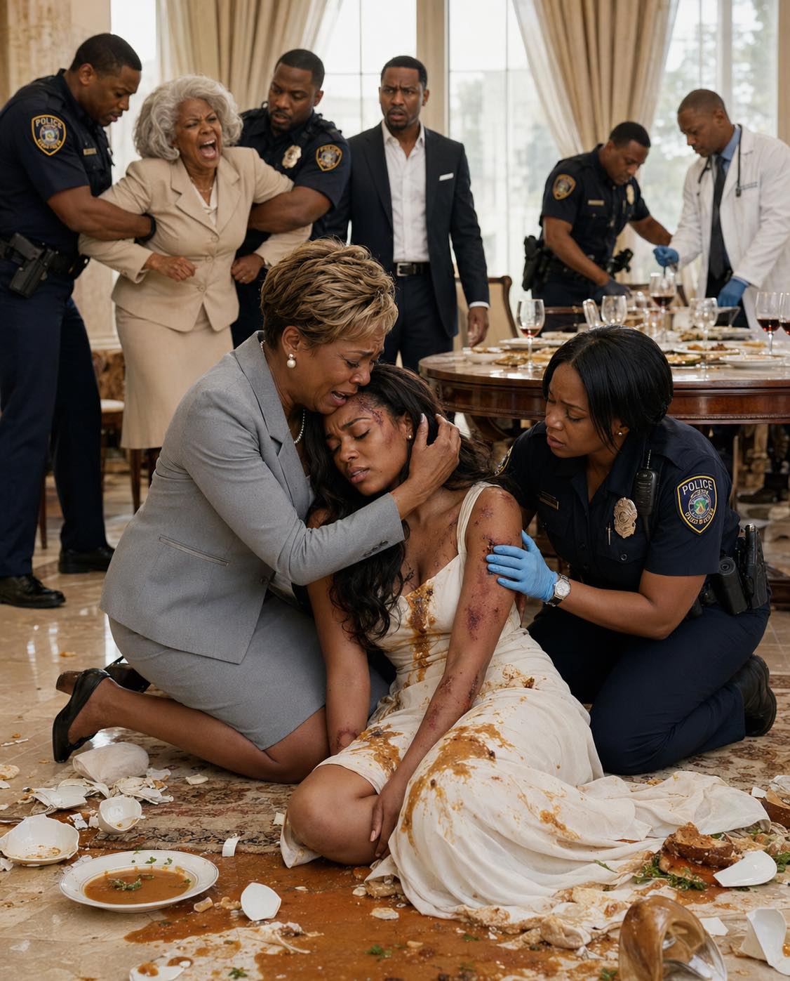 At a family dinner, my daughter spilled a single drop of water. Her husband b.a.c.kh.a.n.d.e.d her to the floor. I froze, not in fear, but because his mother started clapping.