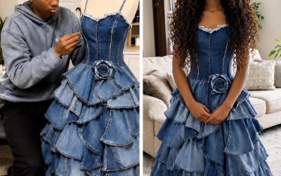 My Stepmom Refused to Give Me Money for a Prom Dress – My Brother Sewed One from Our Late Mom’s Jeans Collection, and What Happened Next Made Her Jaw Drop