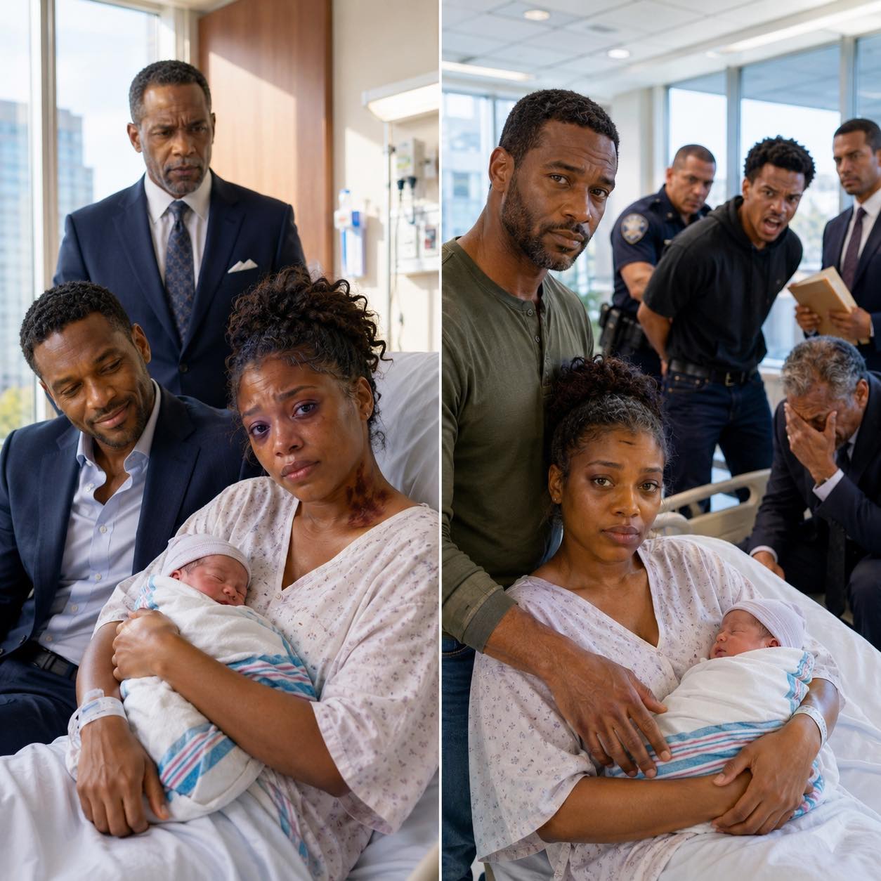 I was holding my newborn when my uncle walked into the hospital room and saw the dark handprints on my neck. My husband leaned back in his chair and smirked